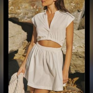 Anthropologie Short-Sleeve Cutout Mini Dress